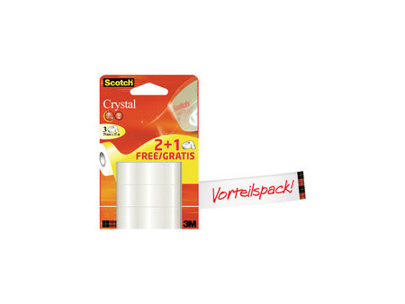 Scotch Ruban adhésif Crystal Clear 600, 19 mm x 33 m, carton