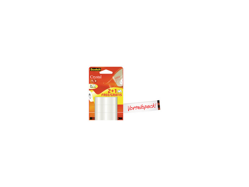 Scotch Ruban adhésif Crystal Clear 600, 19 mm x 33 m, carton