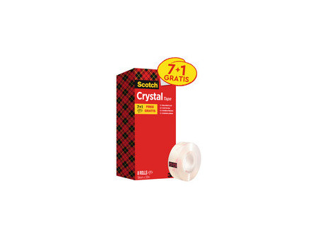 Scotch Ruban adhésif Crystal Clear 600, 19 mm x 33 m, carton