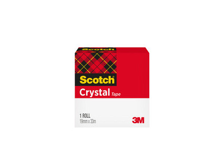 Scotch Ruban adhésif Crystal Clear 600, 19 mm x 33 m, carton