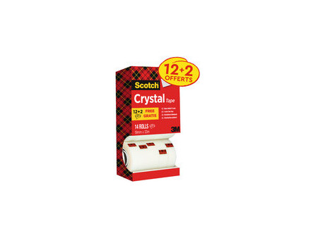 Scotch Ruban adhésif Crystal Clear 600, 19 mm x 33 m, carton