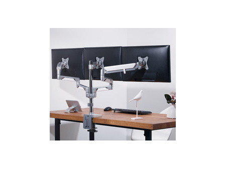 LogiLink Bras support pour trois écrans, aluminium, argent