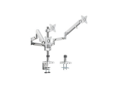 LogiLink Bras support pour trois écrans, aluminium, argent