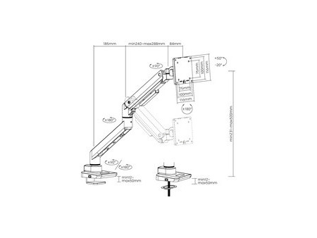LogiLink Bras support pour écran, aluminium
