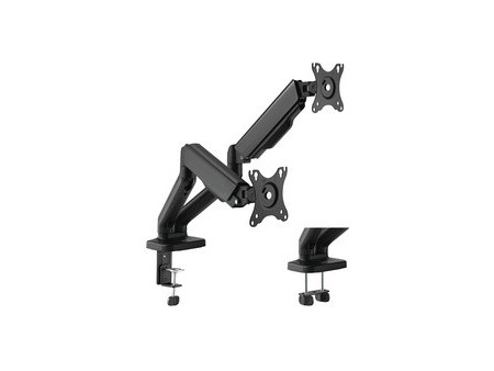 LogiLink Support double écran, alu, longueur bras: 450 mm
