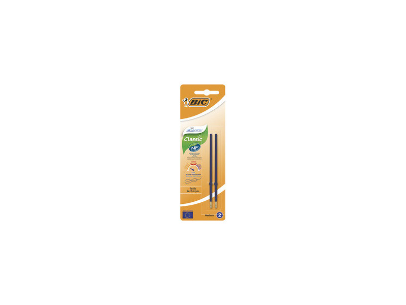 BIC Recharge pour stylo à bille Atlantis Classic, F, bleu