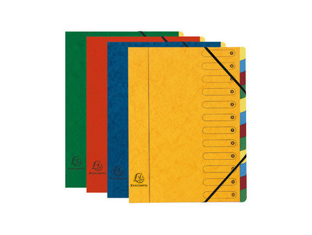 EXACOMPTA Trieur Harmonika, carton, 7 compartiments,assorti