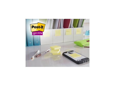 Post-it Bloc-note super sticky notes, 76 x 76 mm, 12+12