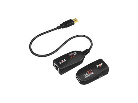 LogiLink Kit extenseur USB 2.0, adapté pour PoE, noir