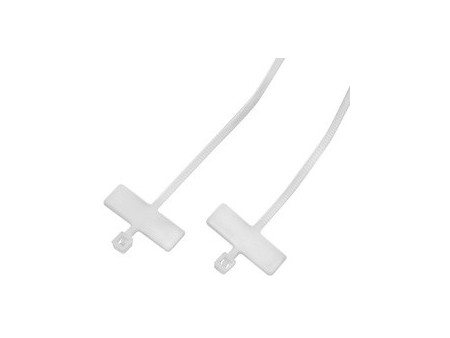 LogiLink Attache-câbles avec champ d'inscription, blanc