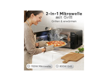 PROFI COOK Micro-ondes PC-MWG 1319, avec gril, noir