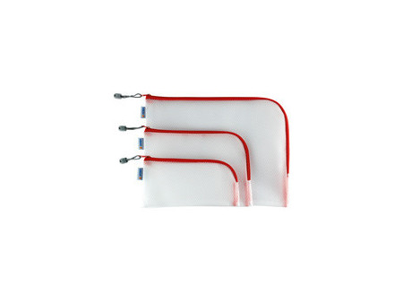 HERMA Pochette à fermeture à zip 'Mesh Bags', A5, rouge