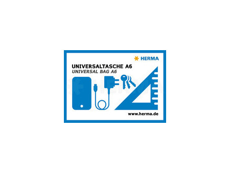 HERMA Pochette à fermeture à zip 'Mesh Bags', A6, bleu