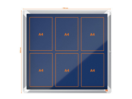 nobo Vitrine d'affichage Premium Plus, feutre, 6x A4, bleu