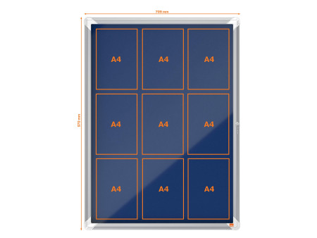 nobo Vitrine d'affichage Premium Plus, feutre, 9x A4, bleu