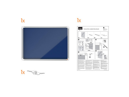 nobo Vitrine d'affichage Premium Plus, feutre, 9x A4, bleu