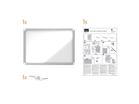 nobo Vitrine d'affichage Premium Plus, fond en métal, 8x A4