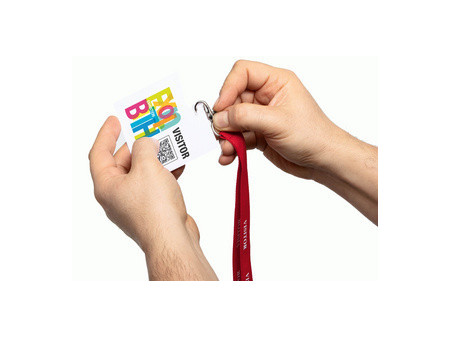 DURABLE Badge visiteur 'VISITOR BADGE', film, blanc