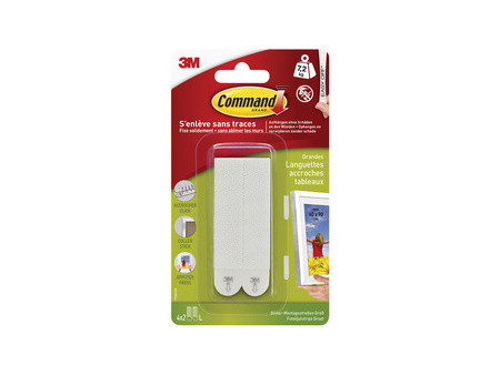 3M Command Languette accroche-tableaux, taille: L, blanc