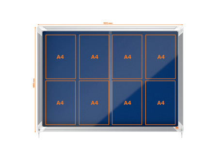 nobo Vitrine d'affichage Premium Plus, en feutre, 8x A4