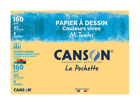 CANSON Papier à dessin couleur 'Mi-Teintes', format A3, noir