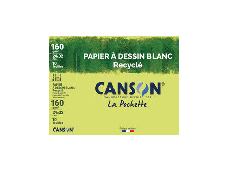 CANSON Papier à dessin recyclé, 240 x 320mm, 160 g/m2, blanc