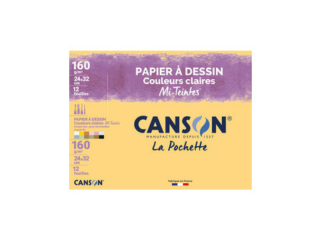 CANSON Papier dessin Mi-Teintes, 240 x 320 mm, assorti