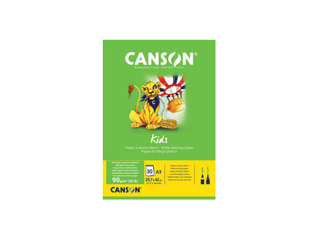CANSON Bloc à dessin Kids, A3, 90 g/m2, 30 feuilles