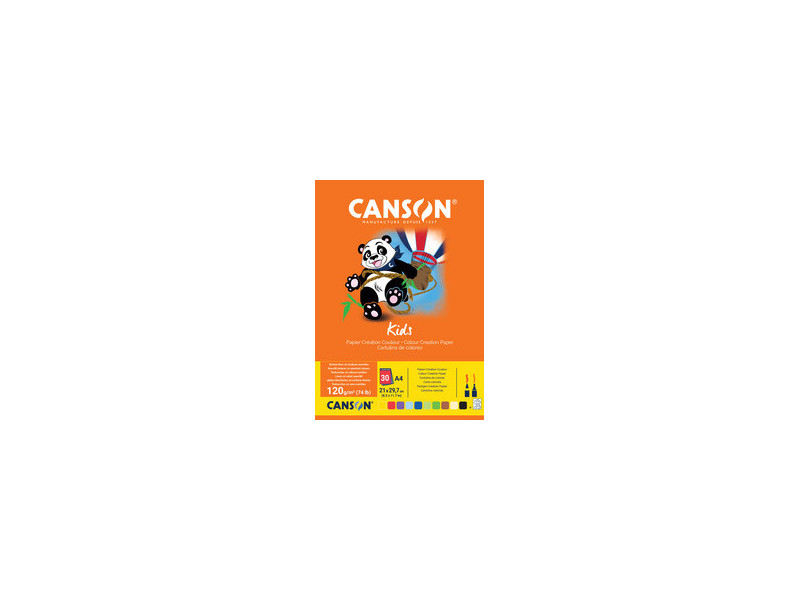 CANSON Bloc papier création couleur Kids, A4, 30 feuilles