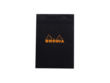 RHODIA Bloc agrafé No. 16, format A5, quadrillé 5x5, noir