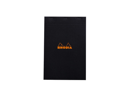 RHODIA Bloc agrafé No. 19, format A4+, quadrillé 5x5, noir