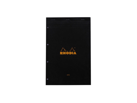 RHODIA Bloc agrafé No. 20, format A4+, Seyès, noir