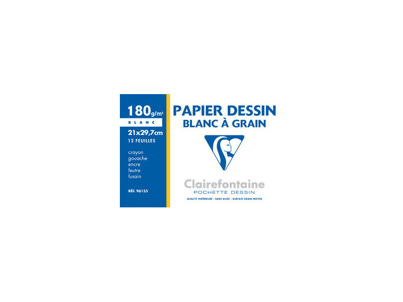 Clairefontaine Papier dessin 'Blanc à Grain', 210 x 297 mm