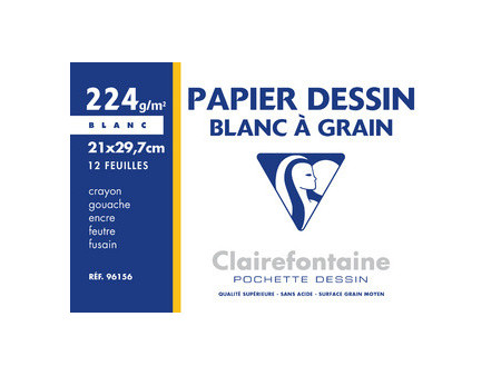 Clairefontaine Papier dessin 'Blanc à Grain', 210 x 297 mm