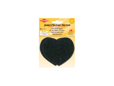 KLEIBER Patch thermocollant pour jeans Coeur, noir
