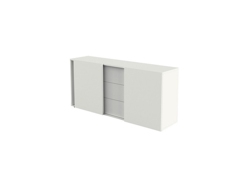 kerkmann Bahut, 3 tiroirs + 2 portes coulissantes, blanc