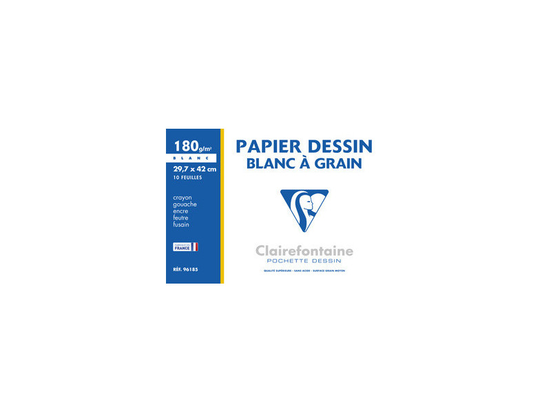 Clairefontaine Papier dessin 'Blanc à Grain', 297 x 420 mm