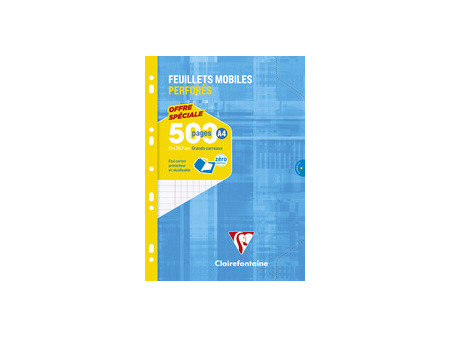 Clairefontaine Feuillets mobiles perforés, A4, séyès