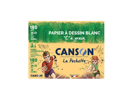 CANSON Papier à dessin 'C' à grain, 320 x 240 mm, 125 g/m2