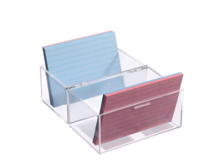 herlitz Boîte à fiches, A7 paysage, plastique, transparent