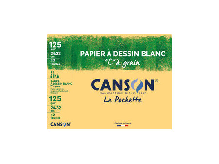 CANSON Papier à dessin 'C' à grain, A4, 125 g/m2, blanc