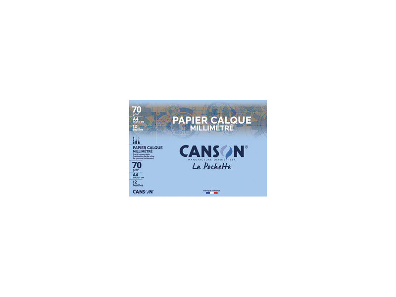 CANSON Papier calque millimétré, A4, 70 g/m2