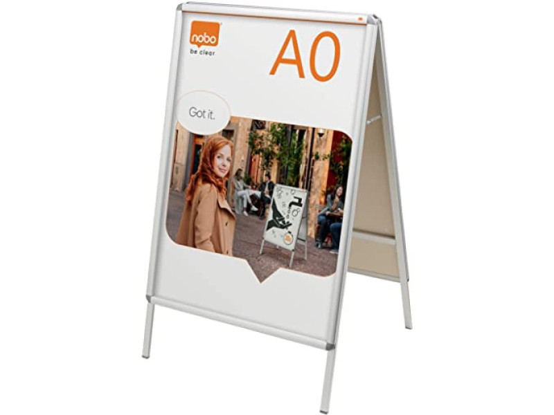 nobo Chevalet d'affichage A0, cadre aluminium haute qualité