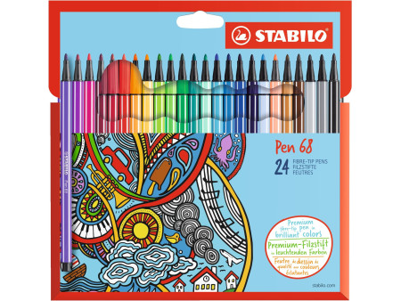 STABILO Feutre Pen 68, étui en carton de 24