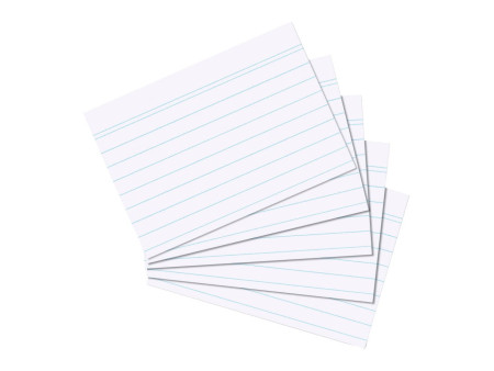 herlitz Fiches bristol, A5, ligné, blanc