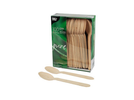 PAPSTAR Cuillère en bois 'pure', longueur: 157 mm, par 100