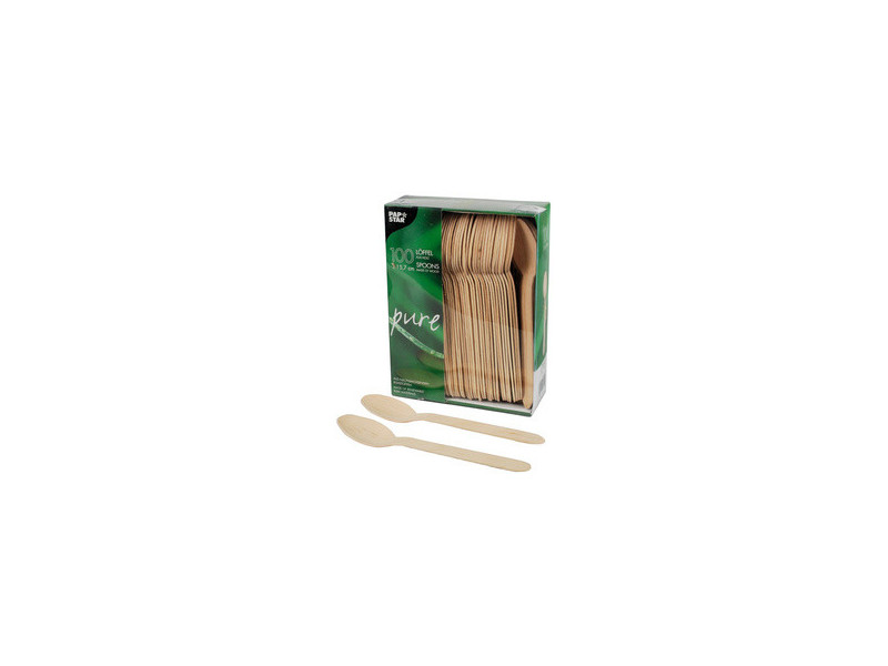 PAPSTAR Cuillère en bois 'pure', longueur: 157 mm, par 100