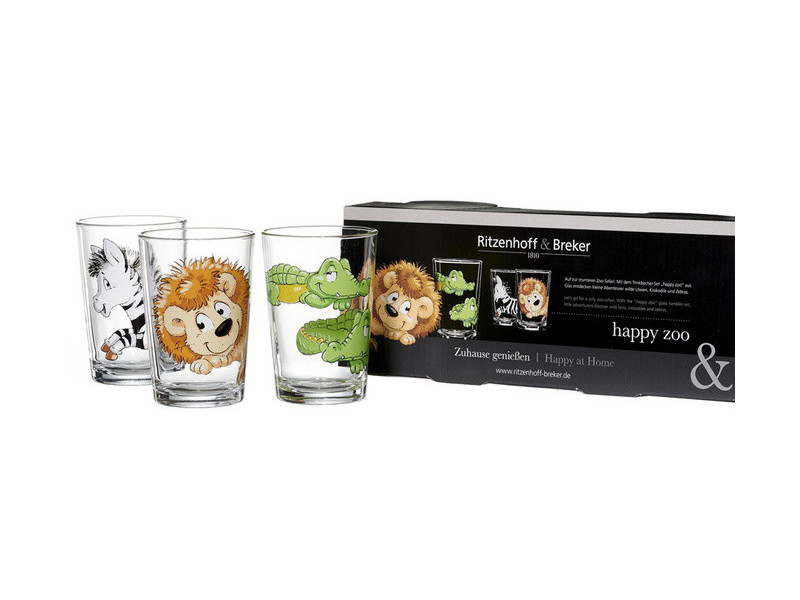 Ritzenhoff & Breker Verre pour enfants HAPPY ZOO, set de 3