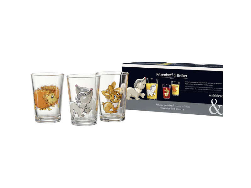 Ritzenhoff & Breker Verre ANIMAUX DE LA FORET, set de 3