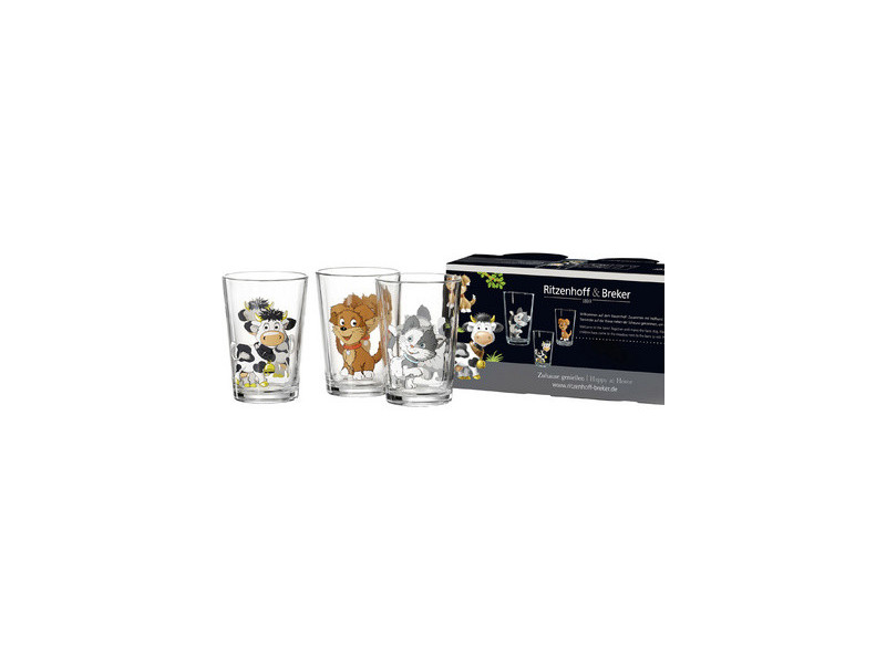 Ritzenhoff & Breker Verre ANIMAUX DE LA FERME, set de 3